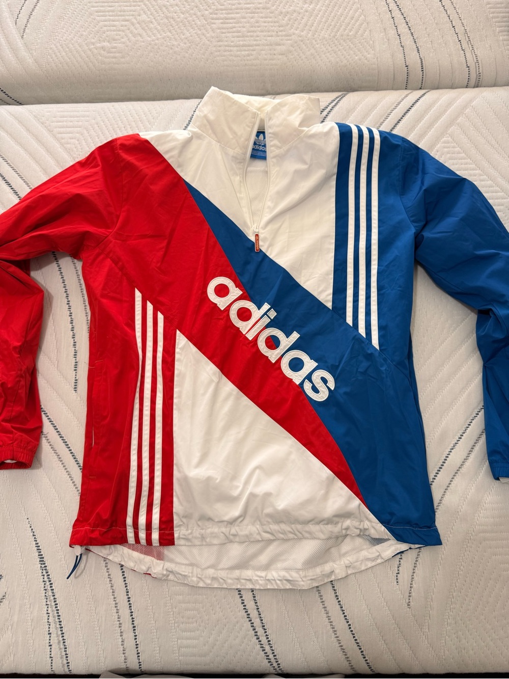 adidas  Red White Blue Colorblock Half-Zip Pullover
